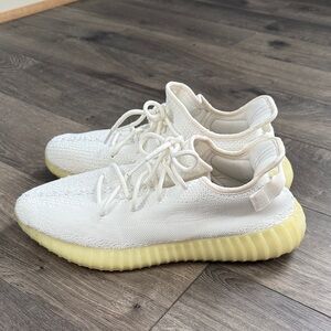 Adidas Yeezy Men's White and Cream Sneakers